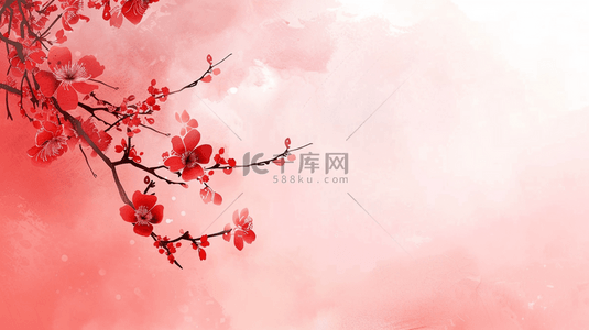 粉色桃花唯美背景背景图片_粉色中国风盛开的樱花背景10