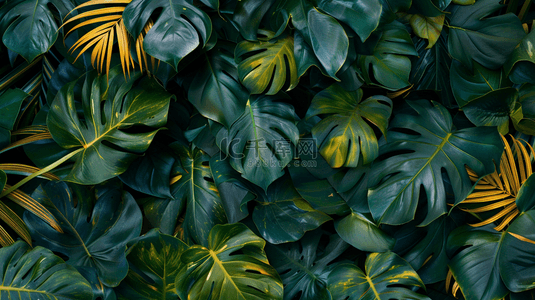 芭蕉叶花背景图片_绿色热带植物绿植背景16