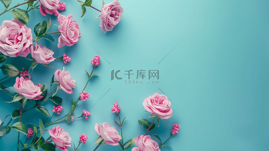 小清新粉色花朵背景图片_粉色花朵植物装饰小清新背景9
