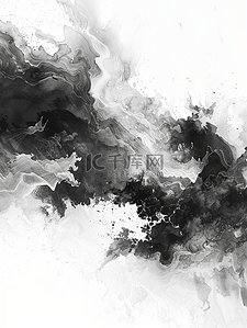 中式背景背景图片_黑白水墨画抽象背景3