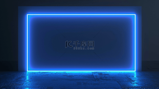 蓝色灯光走廊方框空间感的背景12