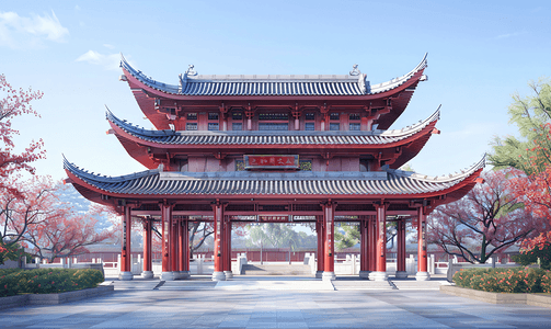 中国风极简设计建筑