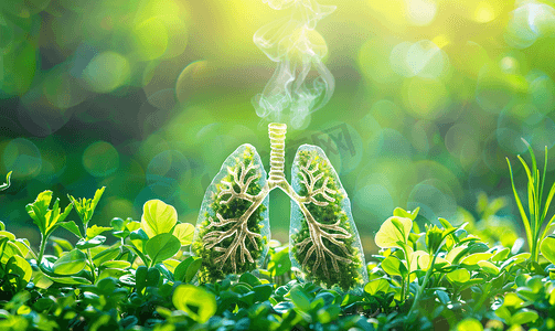 呼吸空气摄影照片_地球环保呼吸内科