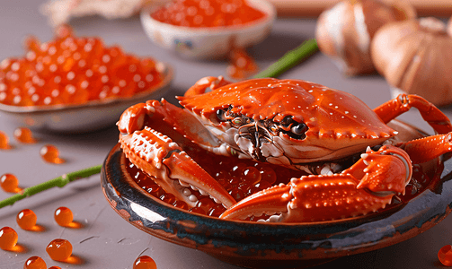 大闸蟹蟹黄应季美食