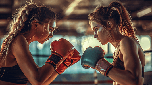 女性双人拳击对抗比赛