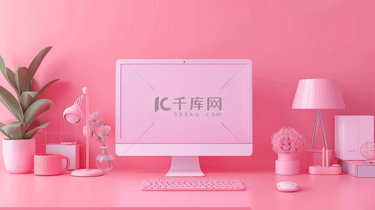 电脑背景图片_粉色缤纷电脑植物桌面的背景17