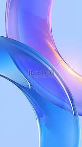 透边框背景图片_蓝紫色渐变弧形磨砂毛玻璃背景