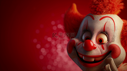 红色背景可爱4.1愚人节快乐小丑