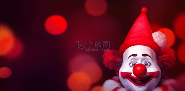 愚人节快乐背景图片_红色背景可爱4.1愚人节快乐小丑