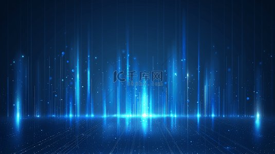 科技背景背景图片_蓝色大气商务科技粒子光效背景