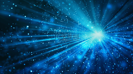 蓝色大气商务粒子光线光速科技背景