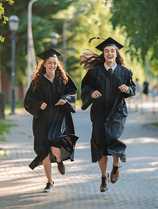 毕业大学生奔跑