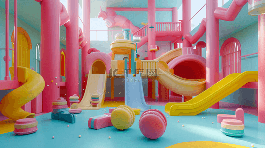 设备背景图片_户外彩色游乐场滑梯玩具的背景4