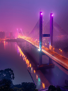 武汉风光夜景鹦鹉洲长江大桥