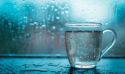 雨天水珠玻璃咖啡杯