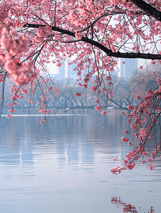玄武湖摄影照片_南京玄武湖樱洲春天的樱花