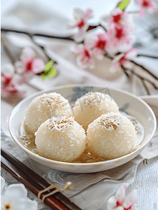 中式传统佳节元宵节美食桂花汤圆