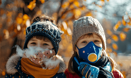 秋冬儿童户外戴口罩流感咳嗽