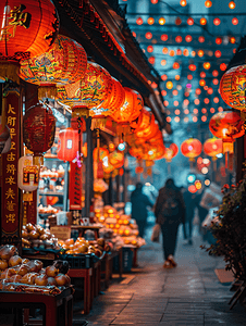 新年庙会摄影照片_新春逛庙会新年