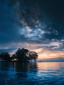 星云图片摄影照片_南部海滨昼夜星空