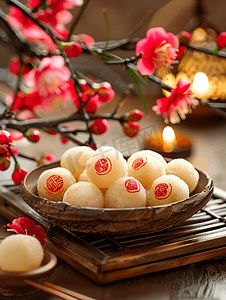 中式传统佳节元宵节美食桂花汤圆