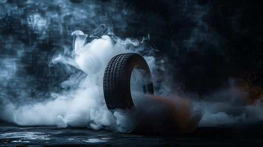 烟雾背景汽车轮胎1