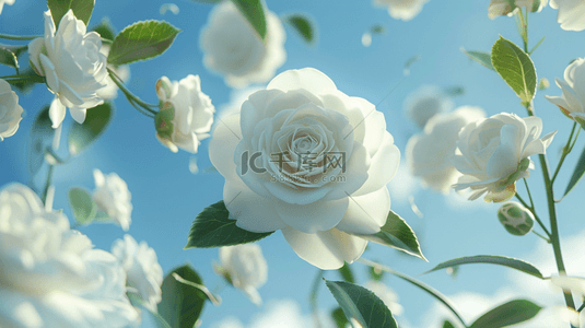 礼物背景图片_白色花朵清新淡雅背景