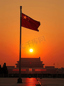 北京景点摄影照片_北京天安门的夕阳