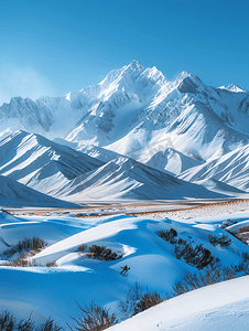 冰天雪地图片摄影照片_新疆雪山风光