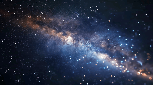 深黑色星光闪耀渐变梦幻星球的背景