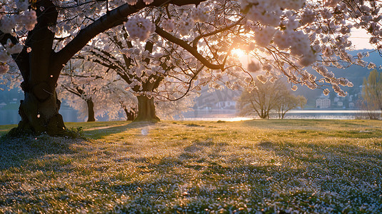 春天户外桃花风景的摄影高清图片