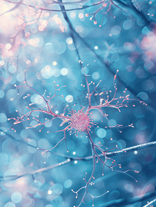 创意科技海报素材摄影照片_神经元背景呼吸内科