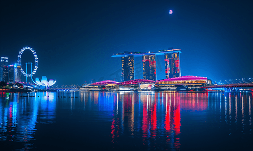 新加坡金沙湾夜景