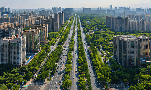 马路俯视图摄影照片_北京市朝阳区俯视图
