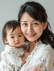 婴儿房间摄影照片_亚洲人妈妈和宝宝