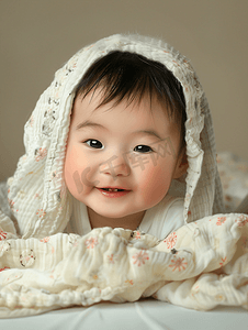 婴儿房间摄影照片_亚洲人可爱宝宝