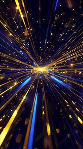 蓝色背景背景图片_蓝金科技流动光纤粒子光效背景