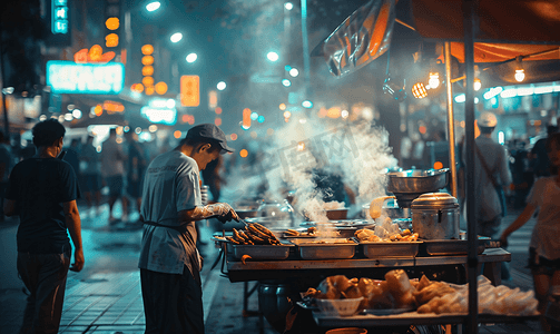 4s店促销活动摄影照片_城市夜经济地摊经济