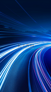 蓝现代背景图片_蓝金商务流动科技光纤粒子光效背景