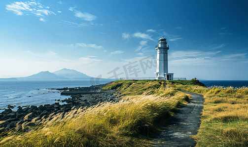 韩国济州岛大海灯塔