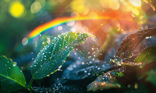 简约风海报摄影照片_风雨后的彩虹