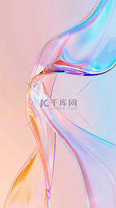 粉彩透明质感流动变幻的玻璃色彩背景图