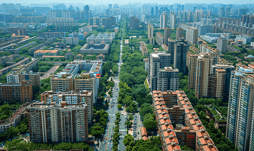 马路俯视图摄影照片_北京市朝阳区俯视图