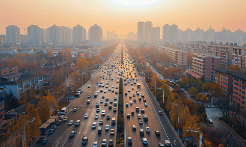 马路俯视图摄影照片_北京市朝阳区俯视图