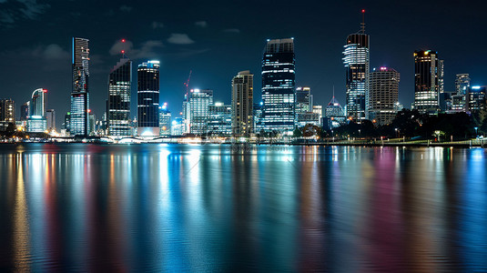 城市夜景合成创意素材背景