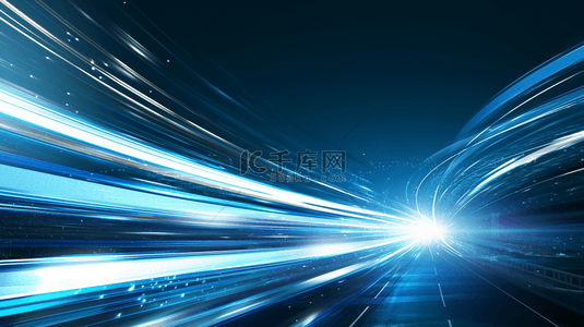 科技光线粒子背景图片_蓝金商务流动科技光纤粒子光效背景5
