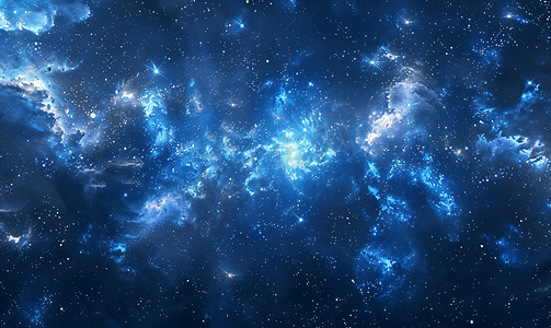 蓝色背景摄影照片_星空银河全景素材