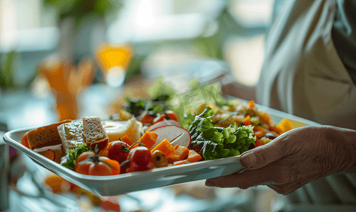 福利院摄影照片_养老院营养餐食特写