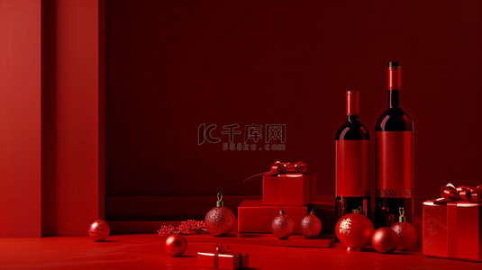 红酒背景图片_红酒喜庆摆设合成创意素材背景