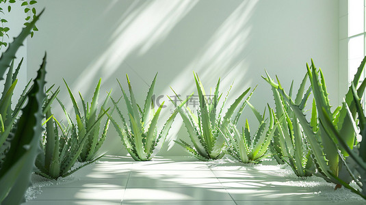 芦荟植物房间合成创意素材背景